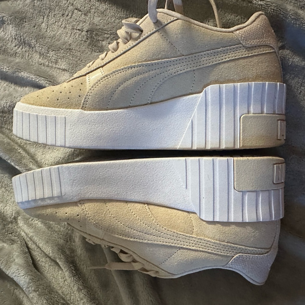 Puma Women’s Cream Suede Platform Sneakers - Picture 5 of 7